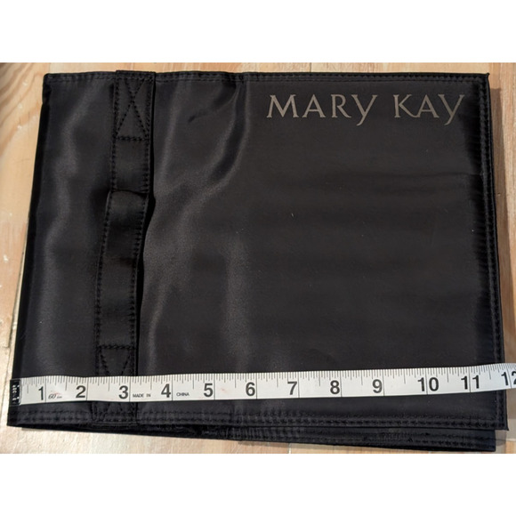Mary Kay Black Travel Roll-Up Bag Multiple Pockets Clear Pink Interior NEW! - Picture 1 of 5